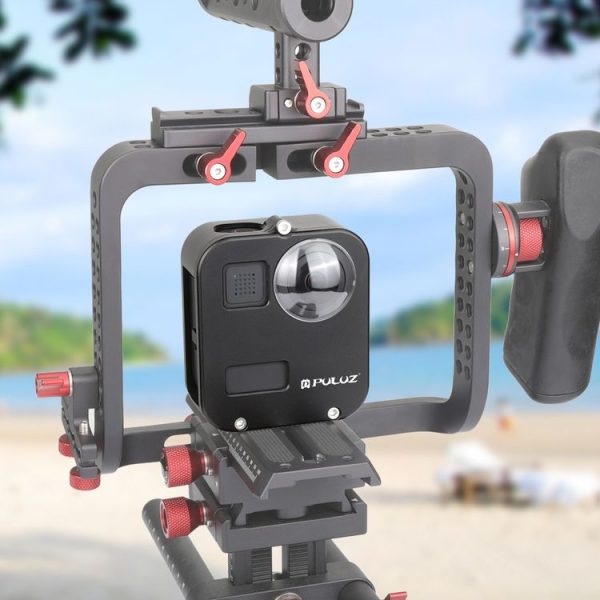 PULUZ Housing Shell CNC Aluminum Alloy Protective Cage for GoPro Max (Black) - Image 8