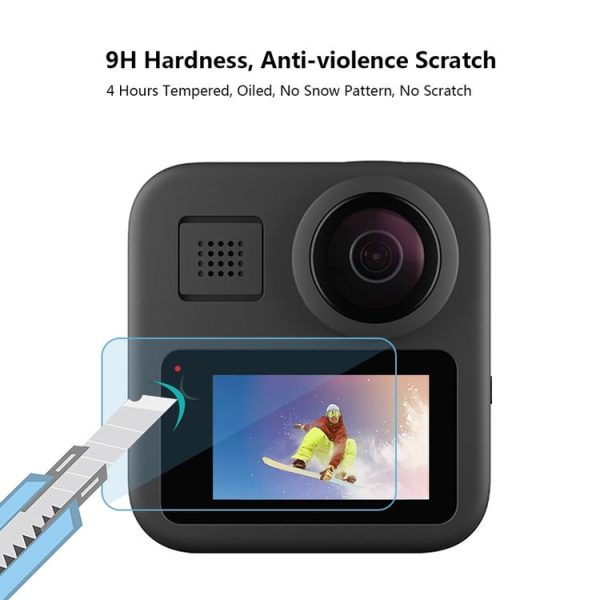 2 PCS PULUZ for GoPro Max LCD Display Screen Protector 9H 2.5D Tempered Glass Film - Image 4