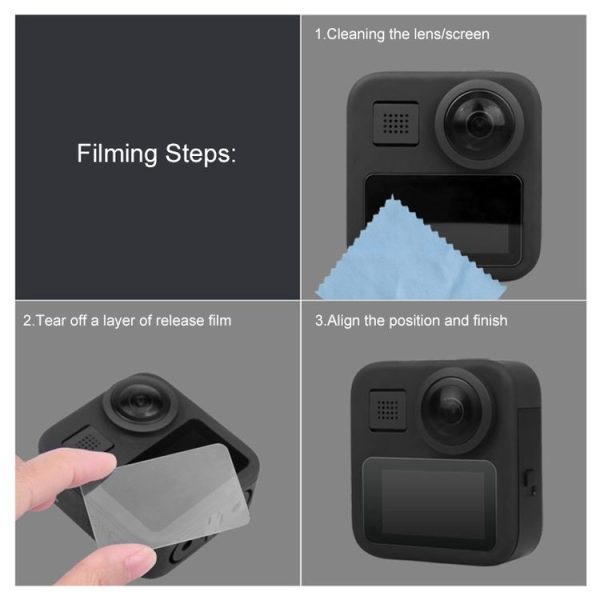 2 PCS PULUZ for GoPro Max LCD Display Screen Protector 9H 2.5D Tempered Glass Film - Image 7