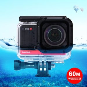 PULUZ 60m Underwater Depth Diving Case Waterproof Camera Housing for Insta360 ONE R 1.0 inch Edition (Transparent)