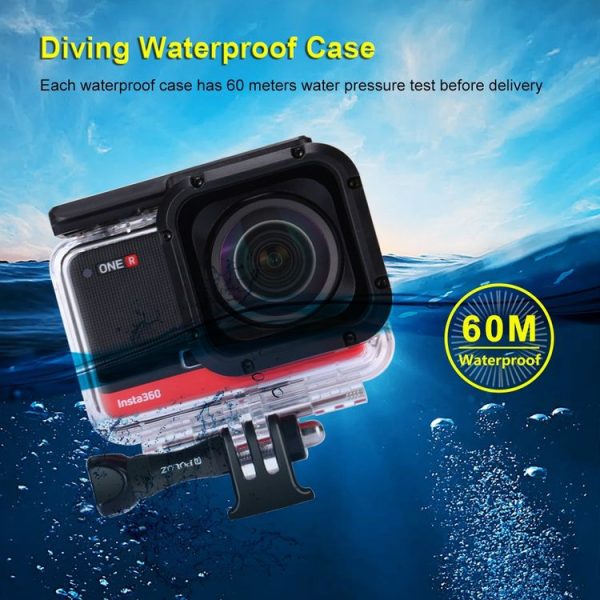 PULUZ 60m Underwater Depth Diving Case Waterproof Camera Housing for Insta360 ONE R 1.0 inch Edition (Transparent) - Image 5