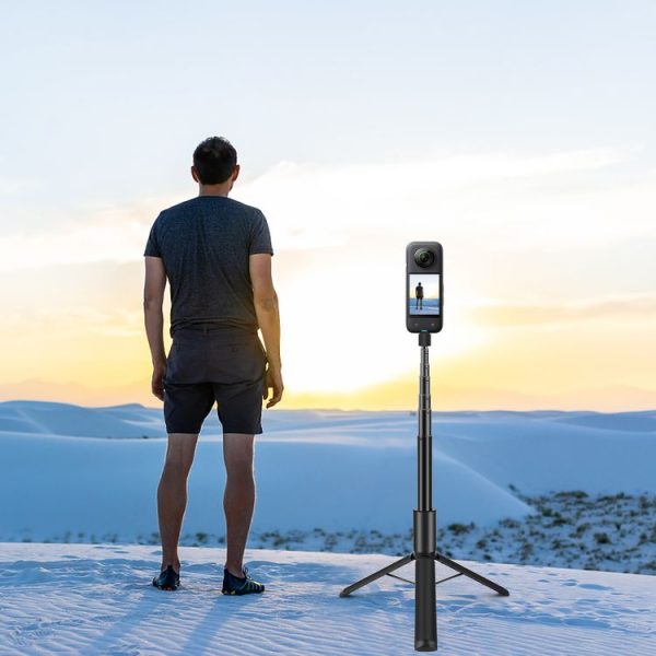 PULUZ 1.22m Retractable Invisible Selfie Stick with Tripod For Insta360 X4 / X3 (Black) - Image 7