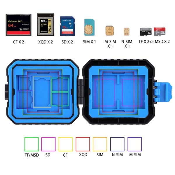 PULUZ 11 in 1 Memory Card Case for 3SIM + 2XQD + 2CF + 2TF + 2SD Card - Image 10