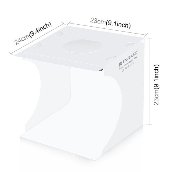 PULUZ 20cm Folding Portable 550LM Light Photo Lighting Studio Shooting Tent Box Kit with 2 Colors Backdrops (Black, White), Unfold Size: 24cm x 23cm x 23cm - Image 3