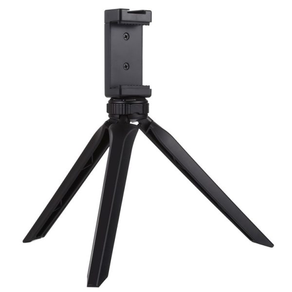 PULUZ Pocket Mini Plastic Tripod Mount with Phone Clamp for Smartphones (Black) - Image 2
