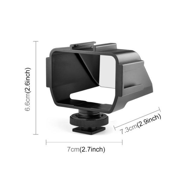 PULUZ Camera Vlog Selfie Flip Screen with Cold Shoe Mount Adapter for Mirrorless Camera (Black) - Image 2