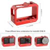 PULUZ Aluminum alloy Frame Mount Protective Case Cage with Cold Shoe Base Slot & Tripod Base Adapter for Insta360 One R (Red) - Image 3