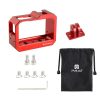 PULUZ Aluminum alloy Frame Mount Protective Case Cage with Cold Shoe Base Slot & Tripod Base Adapter for Insta360 One R (Red) - Image 7