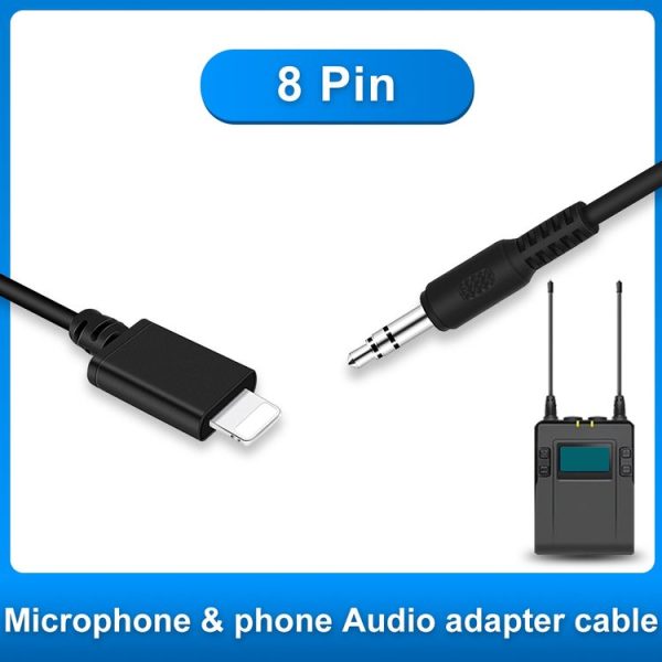 PULUZ 3.5mm TRRS Male to 8 Pin Male Live Microphone Audio Adapter Spring Coiled Cable for iPhone, Cable Stretching to 100cm (Black) - Image 7