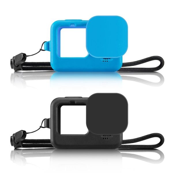 PULUZ for GoPro HERO12 Black / 11 Black / 10 Black / 9 Black Silicone Protective Case Cover with Wrist Strap & Lens Cover (Black) - Image 9