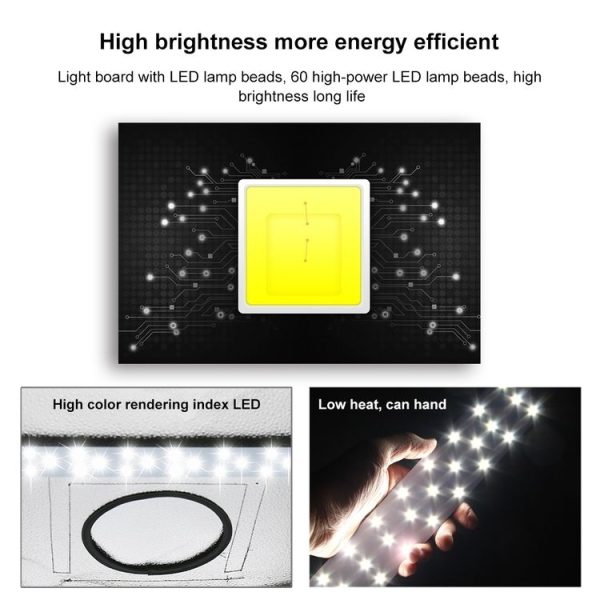 PULUZ 30W 1690LM 60 LEDs SMD 5730 5500K Aluminum Base Light Panel for 60cm Studio Tent - Image 7