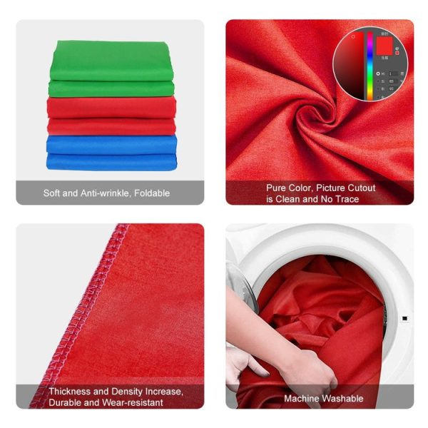 PULUZ 1m x 1.5m Photography Background Photo Studio Background Cloth Backdrop (Red) - Image 3