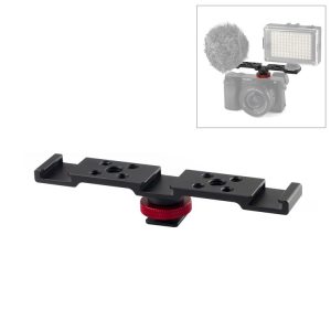 PULUZ Three-head Cold Shoe Bracket Mount (Black)