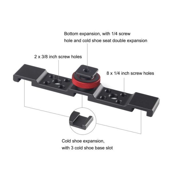 PULUZ Three-head Cold Shoe Bracket Mount (Black) - Image 3