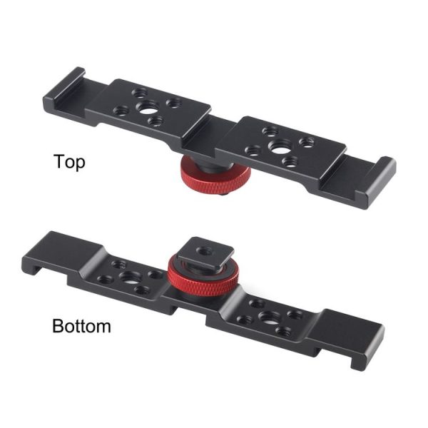 PULUZ Three-head Cold Shoe Bracket Mount (Black) - Image 6