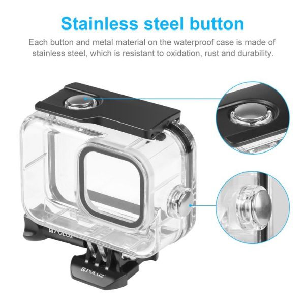 GoPro HERO13 Black / 12 Black / 11 Black / 10 Black / 9 Black PULUZ 60m Waterproof Housing Protective Case with Buckle Basic Mount & Screw - Image 3