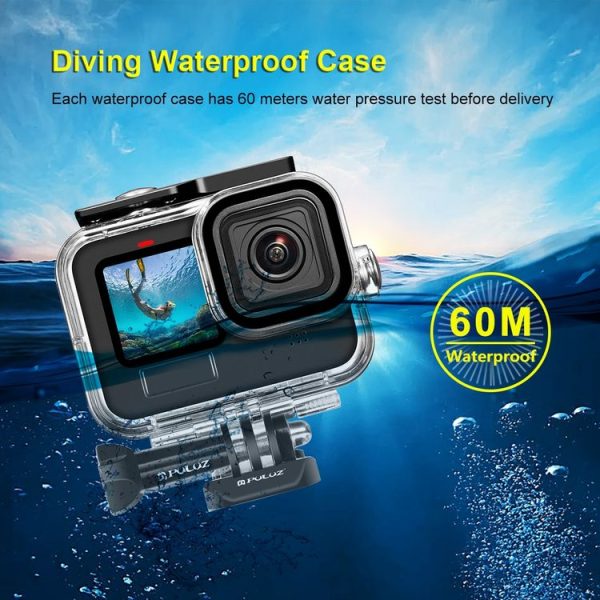 GoPro HERO13 Black / 12 Black / 11 Black / 10 Black / 9 Black PULUZ 60m Waterproof Housing Protective Case with Buckle Basic Mount & Screw - Image 5