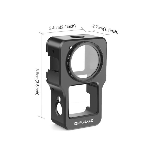 PULUZ CNC Aluminum Alloy Cage for DJI Action 2 (Black) - Image 2