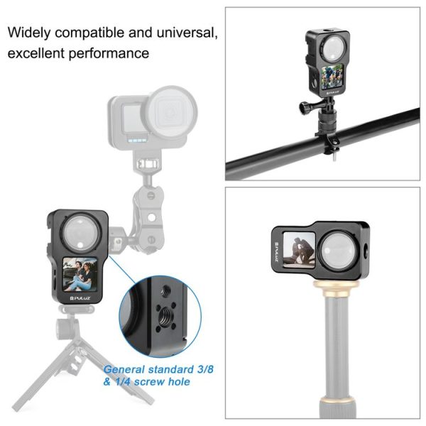 PULUZ CNC Aluminum Alloy Cage for DJI Action 2 (Black) - Image 5