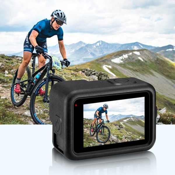PULUZ for GoPro HERO12 Black / 11 Black / 10 Black / 9 Black Silicone Protective Case + POM Side Interface Cover with Wrist Strap & Lens Cover (Black) - Image 7