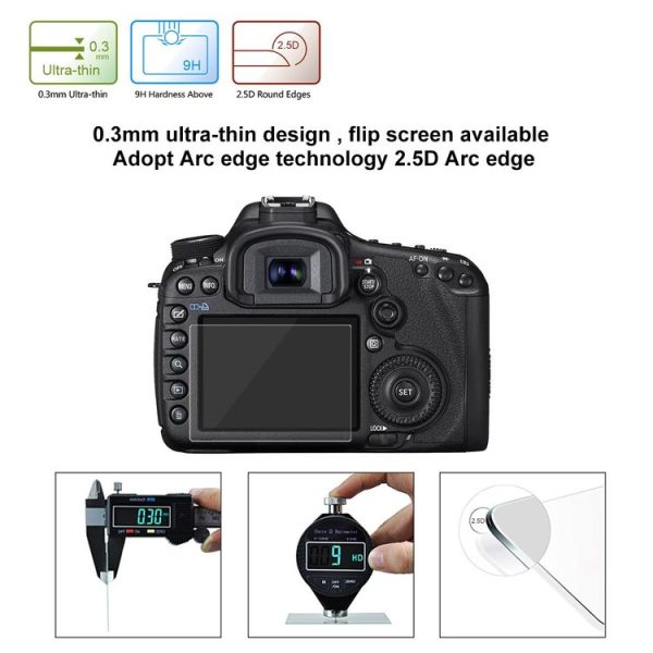 PULUZ 2.5D 9H Tempered Glass Film for Canon 5D Mark III, Compatible with Olympus SH50, Pentax K3 / K3II / 645Z, Sony HX7 / HX9 / HX100 / WX9 / HX30 / HX200 / W670 / W630 / WX100 - Image 6