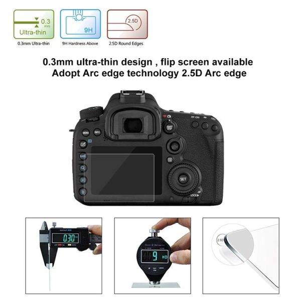 PULUZ 2.5D 9H Tempered Glass Film for Canon EOS 7D Mark II - Image 6