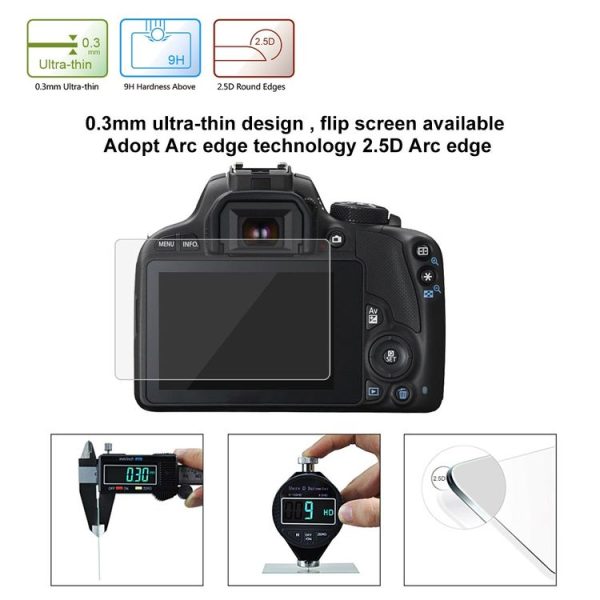 PULUZ 2.5D 9H Tempered Glass Film for Canon 100D, Compatible with Canon 100D / M3 / G1X2 - Image 6