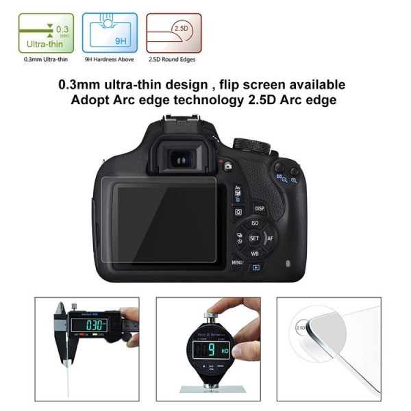 PULUZ 2.5D 9H Tempered Glass Film for Canon 1200D (KISS X70), Compatible with Canon 1100D / 1300D (KISS X80) / 1500D (KISS X90) - Image 6