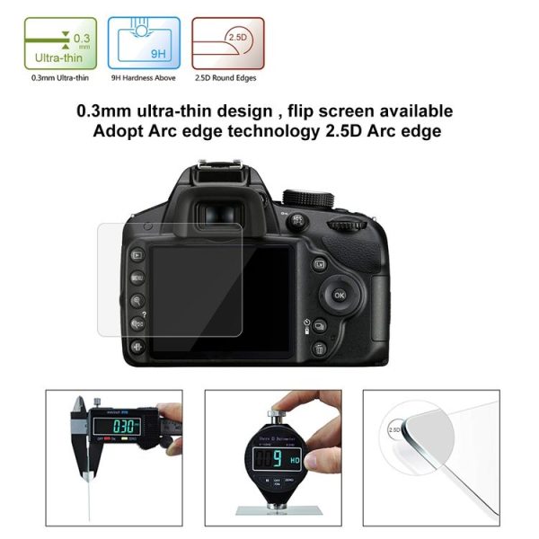 PULUZ 2.5D 9H Tempered Glass Film for Nikon D3200, Compatible with D3100 / D3300 / D3400 / AW130S / W300, Canon SX410 / SX400 / SX430 / SX510 / SX500 / SX530 / SX170, Pentax K50 / K30 / K5 / K7 / K-01 / Samsung WB10 - Image 6