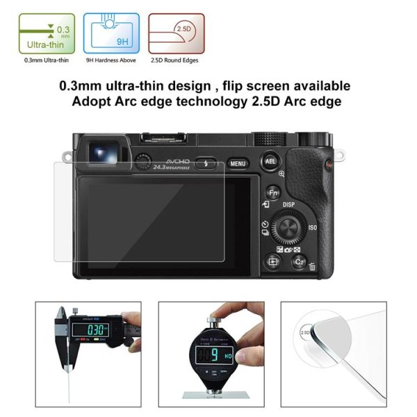 PULUZ 2.5D 9H Tempered Glass Film for Sony A6000, Compatible with Sony A5000 / A6400 / A6300 / A3000 / NEX-7 / NEX-6 / NEX-5N / NEX-3N / NEX5C / NEX-C3 / NEX-5T / H400, Panasonic W850K, Olympus TG850 / TG860 / TG870 PM2 / EPL5 / EPL6 - Image 6