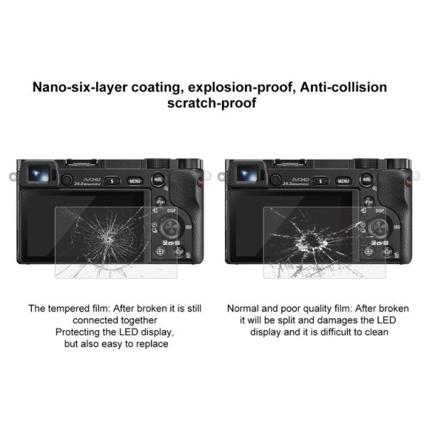 PULUZ 2.5D 9H Tempered Glass Film for Sony A6000, Compatible with Sony A5000 / A6400 / A6300 / A3000 / NEX-7 / NEX-6 / NEX-5N / NEX-3N / NEX5C / NEX-C3 / NEX-5T / H400, Panasonic W850K, Olympus TG850 / TG860 / TG870 PM2 / EPL5 / EPL6 - Image 7