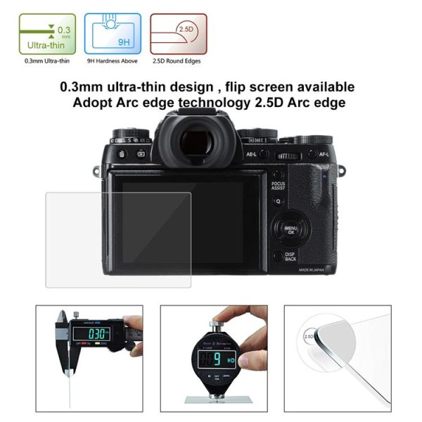 PULUZ 2.5D 9H Tempered Glass Film for Fujifilm X-T1, Compatible with Fujifilm X-T2 / X-A3 / X-A5 / X-A10 / X-A20 - Image 6