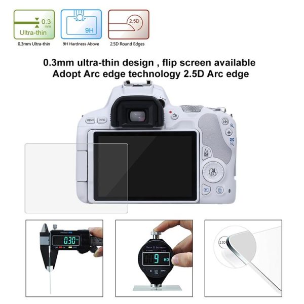 PULUZ 2.5D 9H Tempered Glass Film for Canon EOS 200D, Compatible with Canon KISS X9 / EOS Rebel SL2 - Image 6