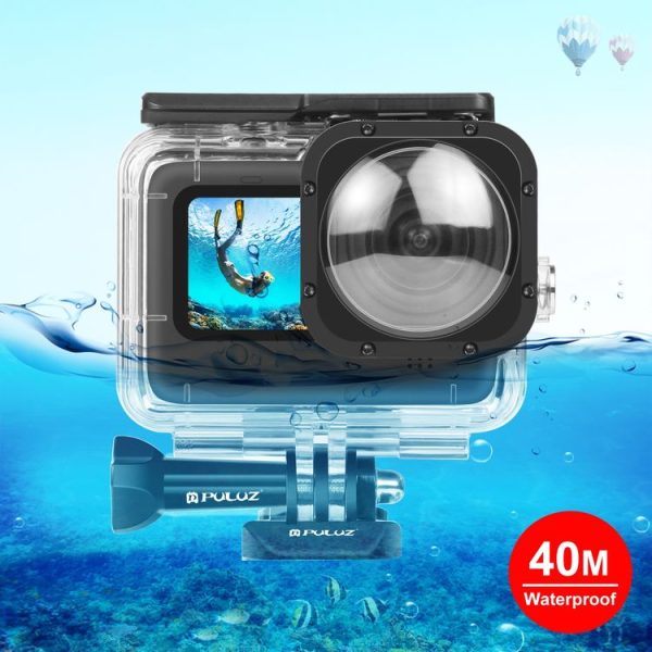 PULUZ 40m Waterproof Housing Protective Case with Buckle Basic Mount & Screw for GoPro HERO12 Black / 11 Black / 11 Black Mini / 10 Black / 9 Black Max Lens Mod (Transparent)