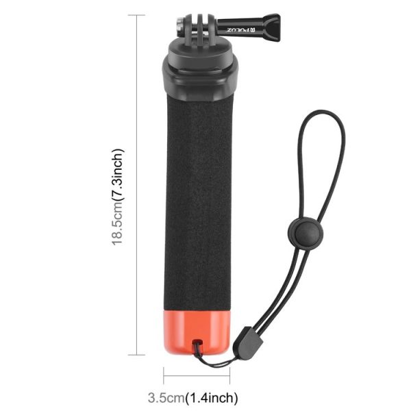 PULUZ Floating Foam Hand Grip Buoyancy Rods with Strap & Quick-release Base for GoPro, Insta360, DJI and Other Action Cameras (Orange) - Image 3