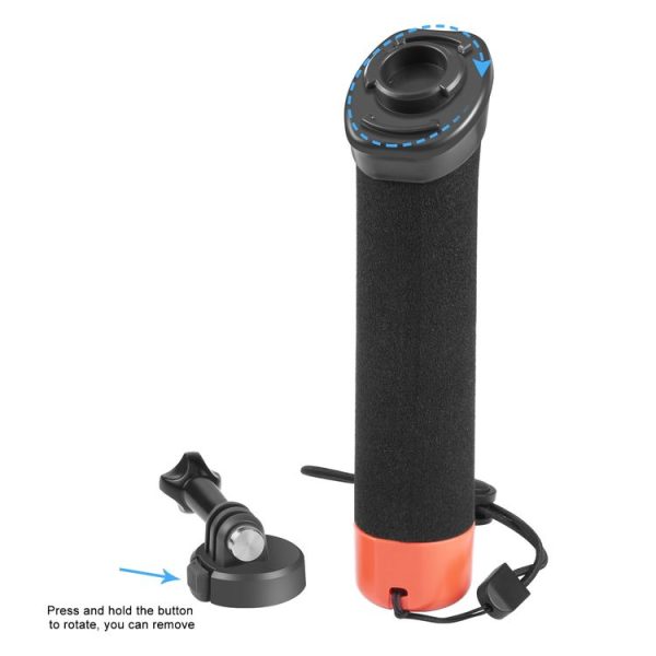 PULUZ Floating Foam Hand Grip Buoyancy Rods with Strap & Quick-release Base for GoPro, Insta360, DJI and Other Action Cameras (Orange) - Image 4