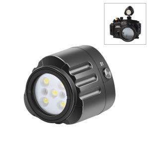 PULUZ 40m Underwater LED Photography Fill Light 1000LM 3.7V / 1100mAh Diving Light for GoPro, Insta360, DJI and Other Action Cameras (Black)