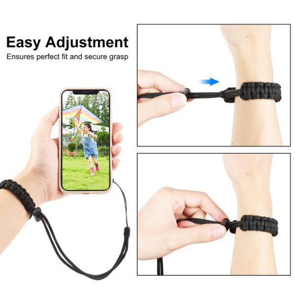 PULUZ Braided Sport Anti-lost Camera Adjustable Wrist Strap (Black) - Image 5
