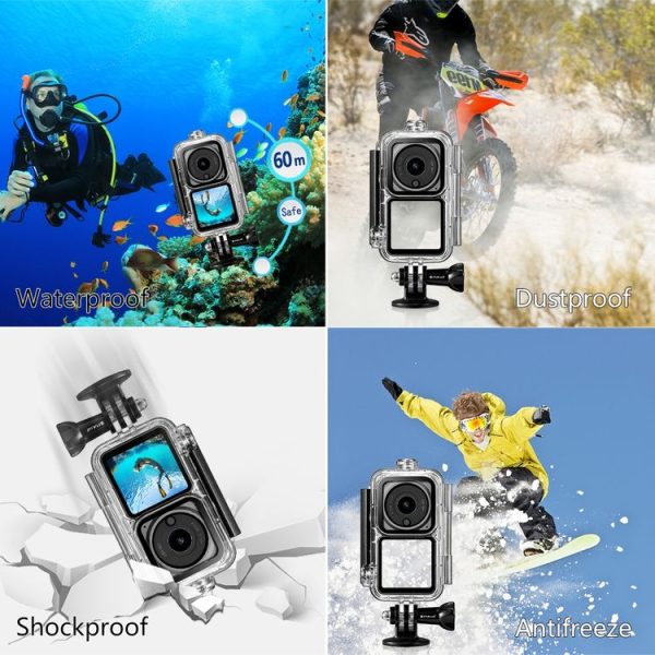 PULUZ 60m Waterproof Housing Diving Case for DJI Action 2 Camera Unit / Action 2 Power Combo / Action 2 Dual-Screen Combo (Transparent) - Image 7