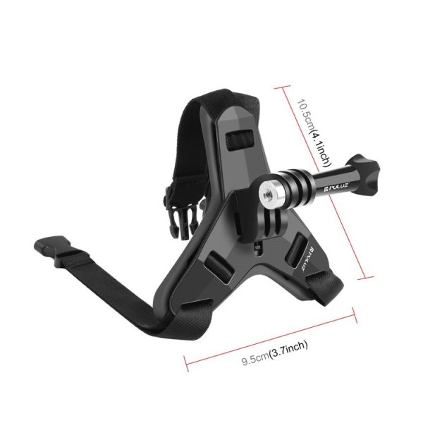 PULUZ Motorcycle Helmet Chin Strap Mount for GoPro, DJI Osmo Action and Other Action Cameras (Black) - Image 2