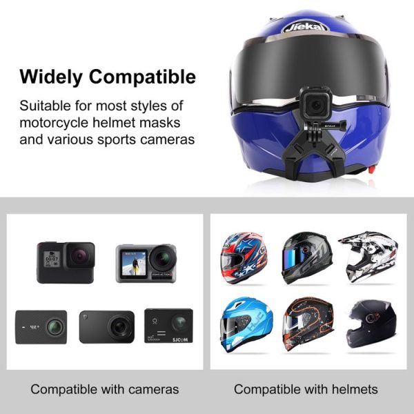 PULUZ Motorcycle Helmet Chin Strap Mount for GoPro, DJI Osmo Action and Other Action Cameras (Black) - Image 7