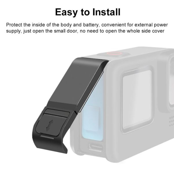 PULUZ Metal Dustproof Side Interface Cover for GoPro HERO10 Black / HERO9 Black (Black) - Image 6