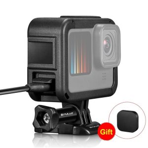 PULUZ Chargeable PA Frame Mount Cage with Cold Shoe Base Slot for GoPro HERO13 Black / 12 Black / 11 Black / 11 Black Mini / 10 Black / 9 BlackBlack)