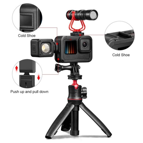 PULUZ Frame Expansion PA Cage with Side Interface Cover for GoPro HERO13 Black / 12 Black / 11 Black / 10 Black / 9 Black (Black) - Image 5