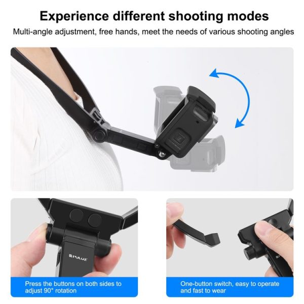 PULUZ Lazy Adjustable Neck Bracket for GoPro Action Camera Smartphones (Black) - Image 5