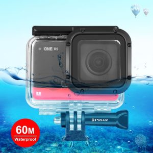 PULUZ 60m Underwater Depth Diving Case Waterproof Camera Housing for Insta360 One RS 4K Edition (Transparent)