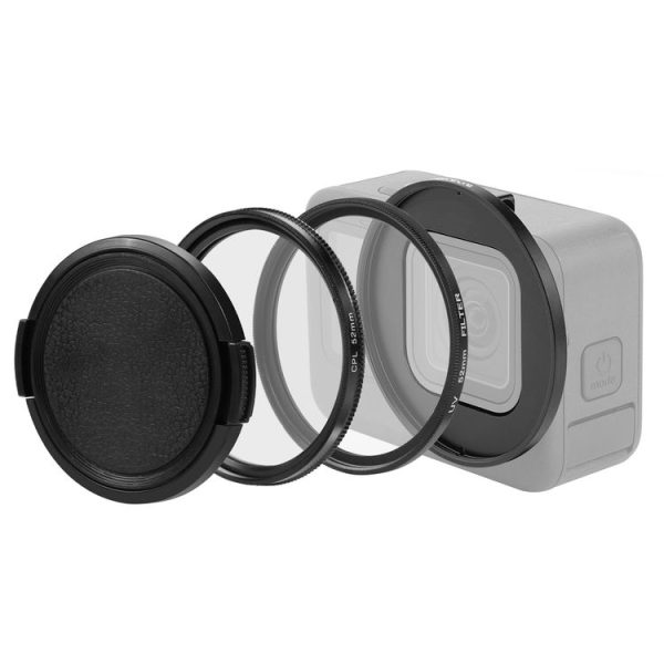 PULUZ 52mm CPL + UV Lens Filter with Adapter Ring for GoPro HERO12 Black / 11 Black / 11 Black Mini / 10 Black / 9 Black