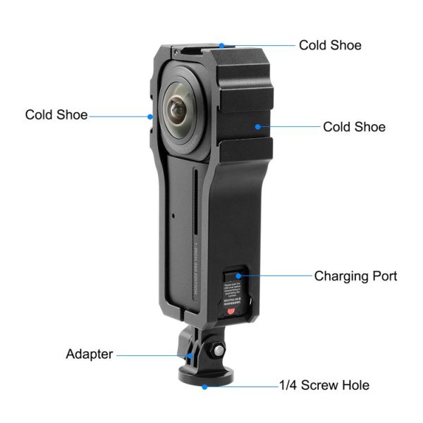 PULUZ Protective Cage Rig Housing Frame with Cold Shoe for Insta360 ONE RS 1-Inch 360 Edition (Black) - Image 3