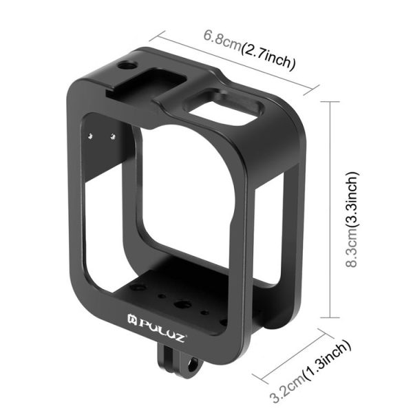 PULUZ Aluminum Alloy Protective Cage Frame with Cold Shoe for GoPro Max (Black) - Image 2