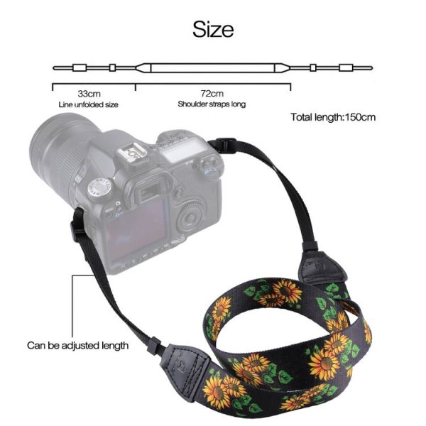 PULUZ Retro Ethnic Style Multi-color Series Sunflower Shoulder Neck Strap Camera Strap for SLR / DSLR Cameras - Image 5